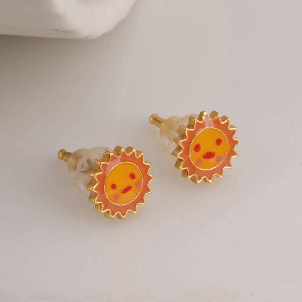 925 Sterling Silver Sunflare Studs  For Kids : PMKSTER495-G