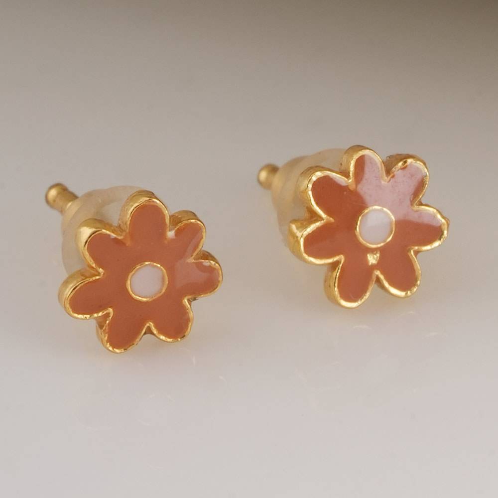 925 Sterling Silver Little Daisy Studs For Kids - Waterproof & Anti Tarnish : PMKSTER498-G