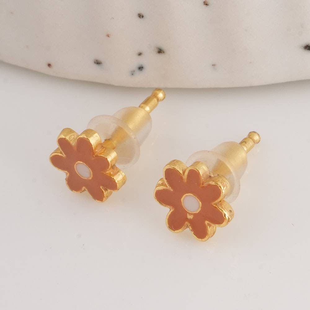 925 Sterling Silver Little Daisy Studs For Kids - Waterproof & Anti Tarnish : PMKSTER498-G