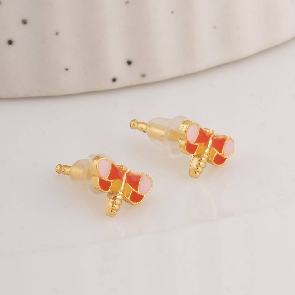 925 Sterling Silver Cute Dragonfly Studs For Kids - Waterproof & Anti Tarnish : PMKSTER501-G
