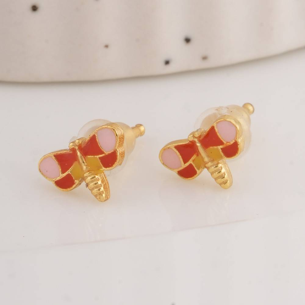 925 Sterling Silver Cute Dragonfly Studs For Kids - Waterproof & Anti Tarnish : PMKSTER501-G