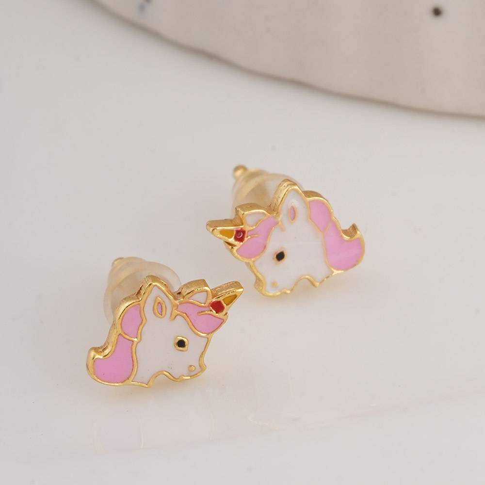 925 Sterling Silver Unicorn Glow  Studs For Kids - Waterproof & Anti Tarnish : PMKSTER506-G