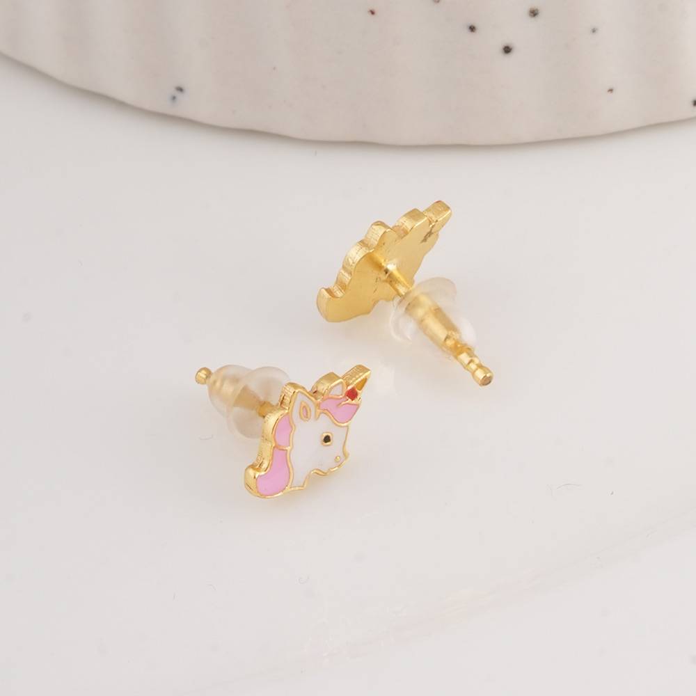 925 Sterling Silver Unicorn Glow  Studs For Kids - Waterproof & Anti Tarnish : PMKSTER506-G