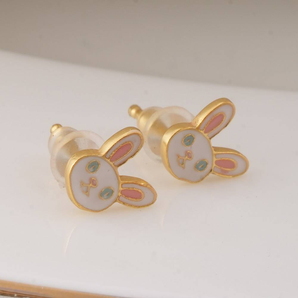 925 Sterling Silver White Rabbitstuds For Kids - Waterproof & Anti Tarnish : PMKSTER507-G