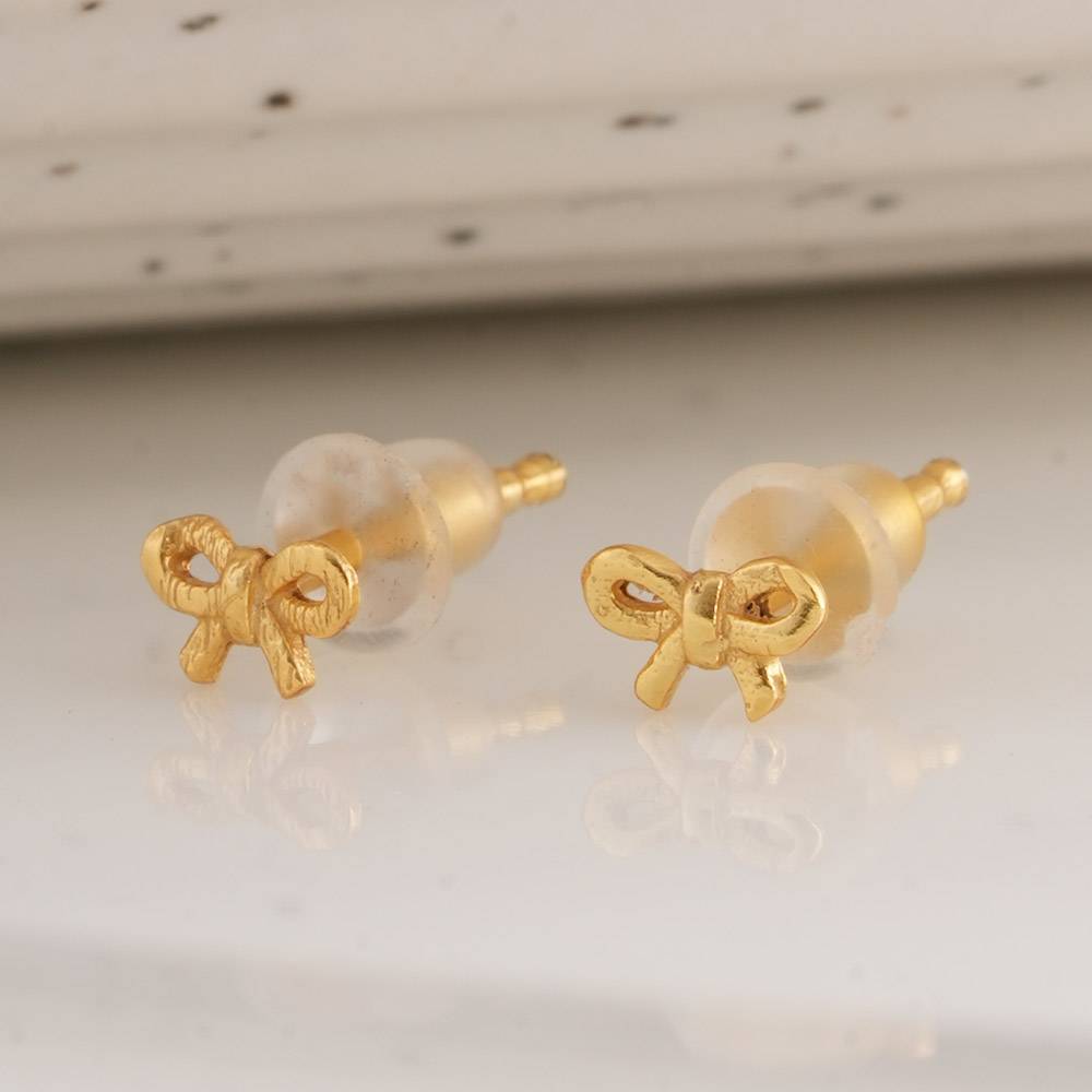 925 Sterling Silver Pookie Bow  Studs For Kids - Waterproof & Anti Tarnish : PMKSTER509-G