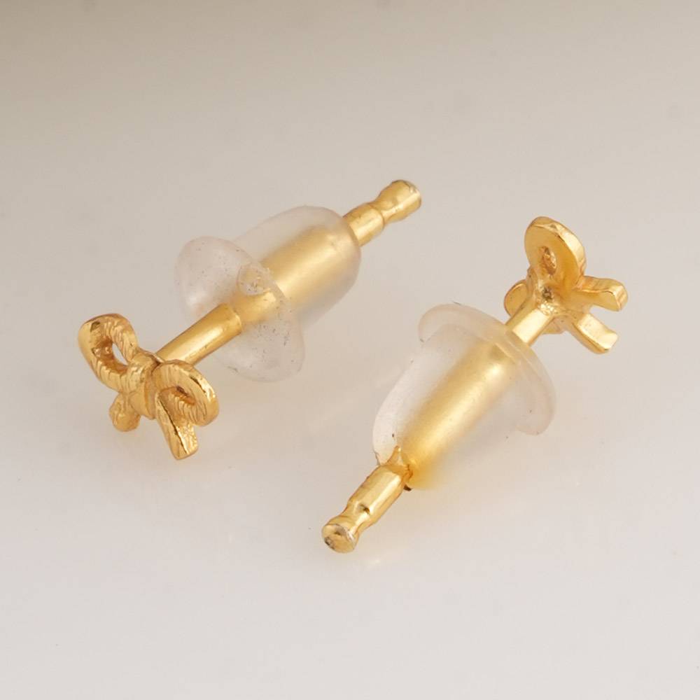 925 Sterling Silver Pookie Bow  Studs For Kids - Waterproof & Anti Tarnish : PMKSTER509-G
