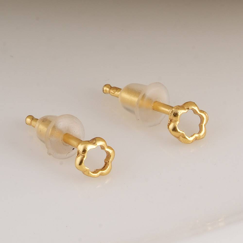 925 Sterling Silver Solid Gold  Studs For Kids - Waterproof & Anti Tarnish : PMKSTER512-G
