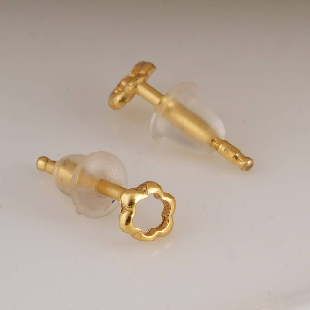 925 Sterling Silver Solid Gold  Studs For Kids - Waterproof & Anti Tarnish : PMKSTER512-G
