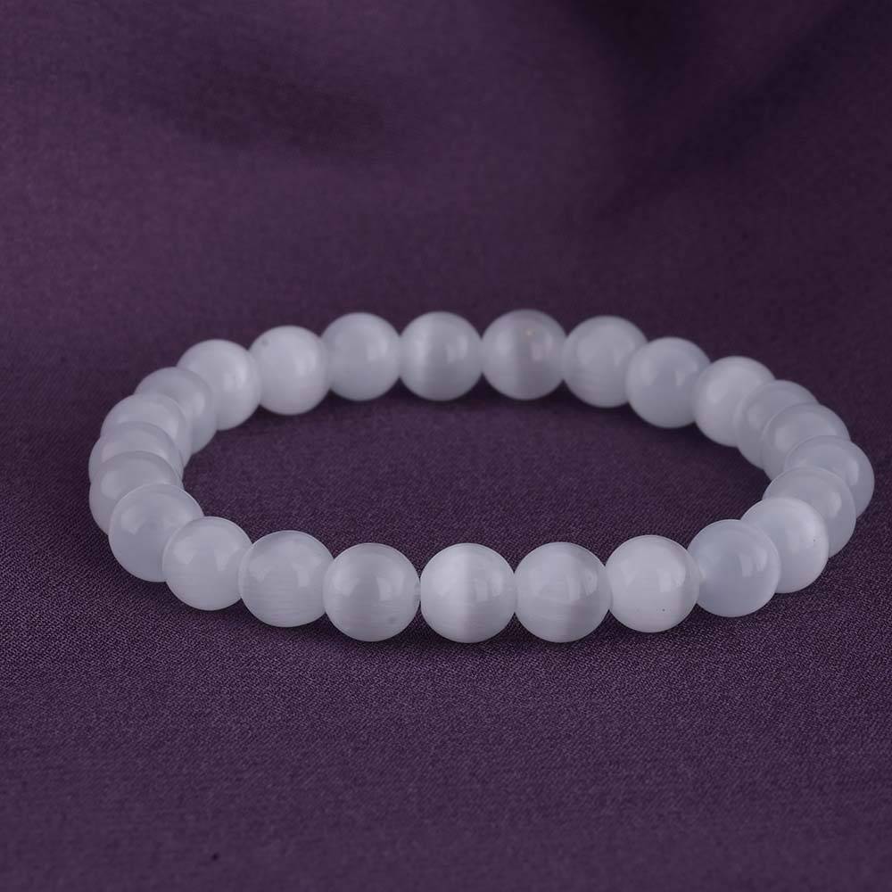 White Selenite Gemstone Bracelet : PMM04BR001