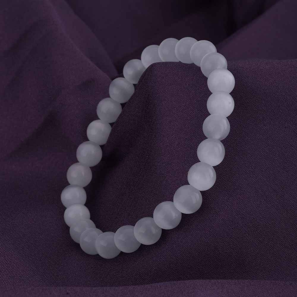 White Selenite Gemstone Bracelet : PMM04BR001