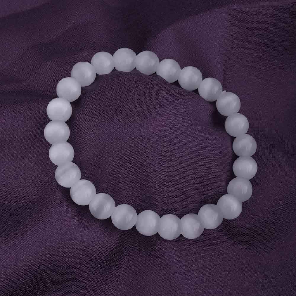White Selenite Gemstone Bracelet : PMM04BR001