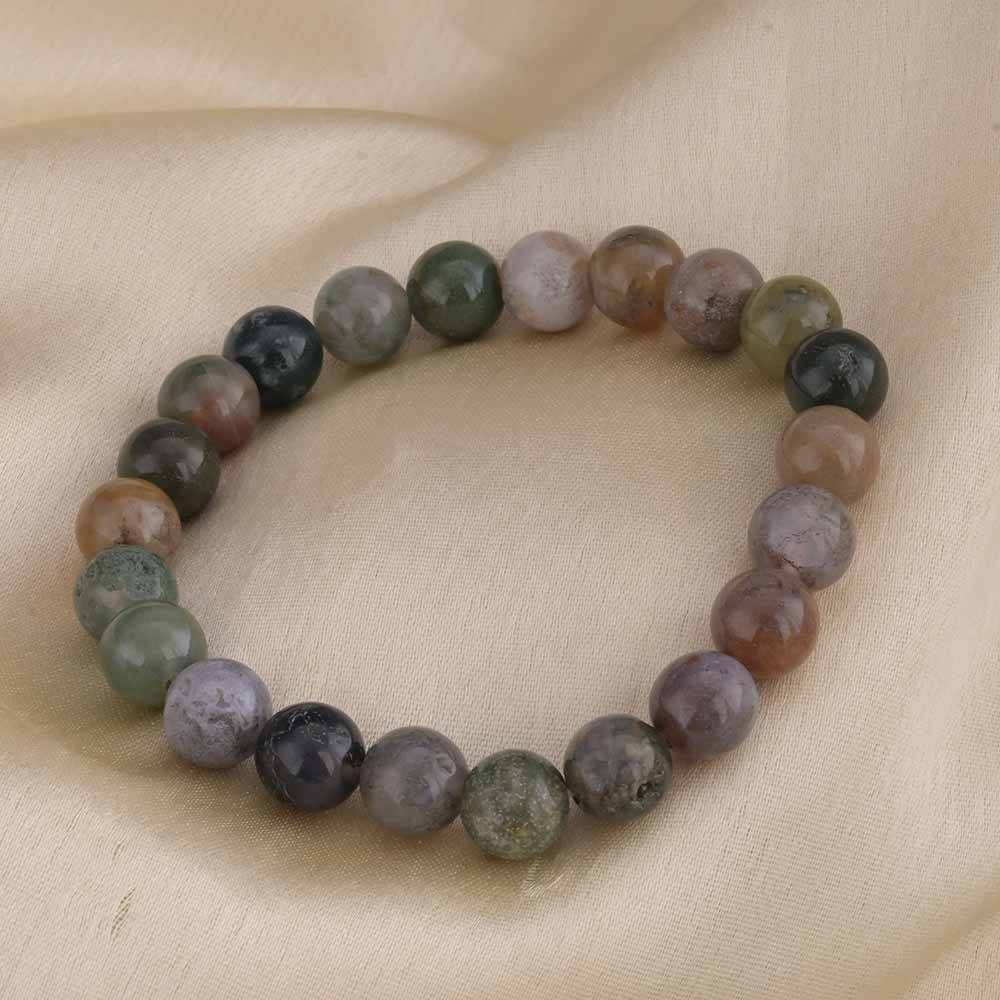 Green Agate Beaded Bracelet : PMM04BR002