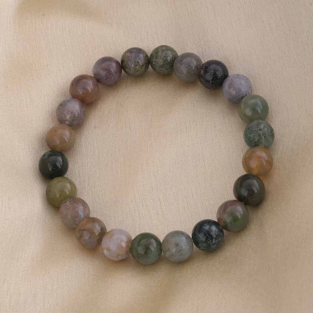 Green Agate Beaded Bracelet : PMM04BR002