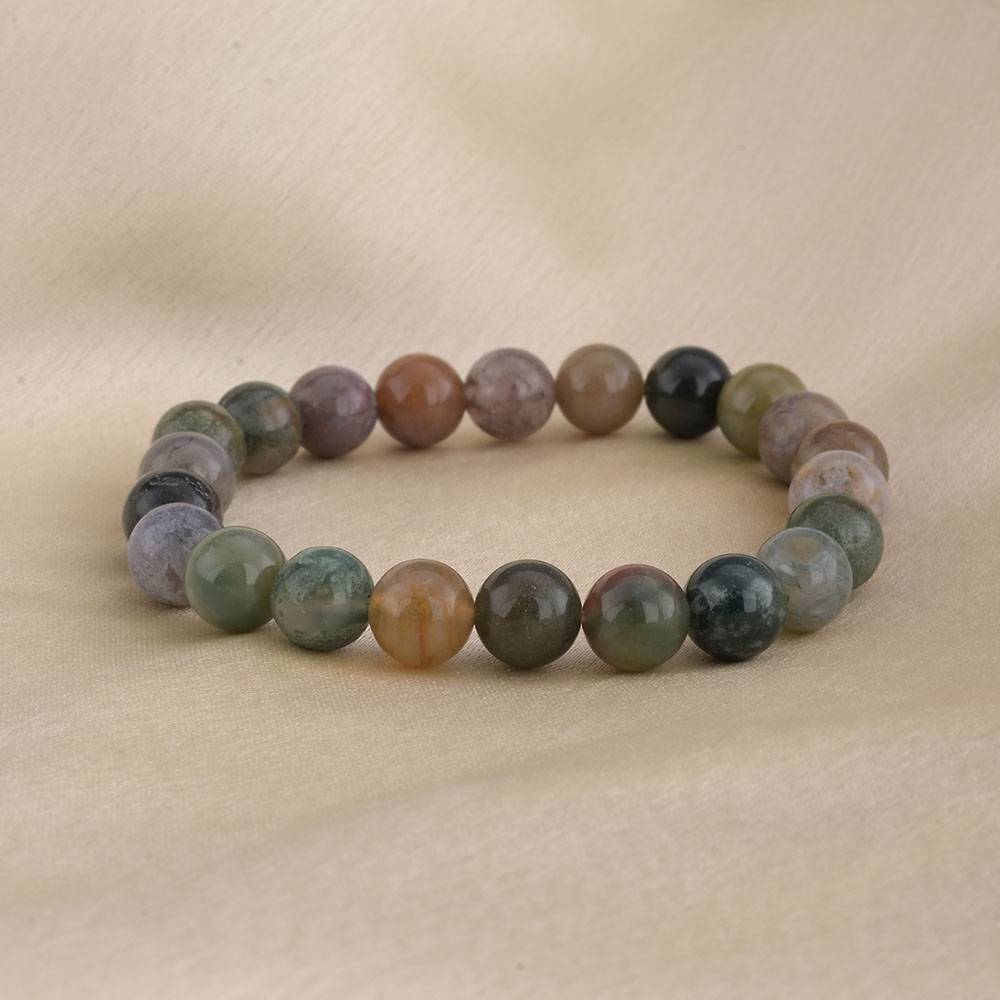 Green Agate Beaded Bracelet : PMM04BR002