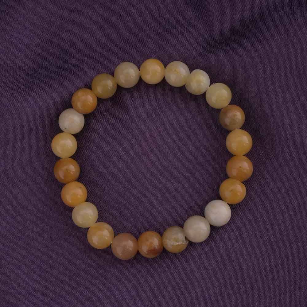Elegant Yellow Jade Bead Bracelet : PMM04BR012
