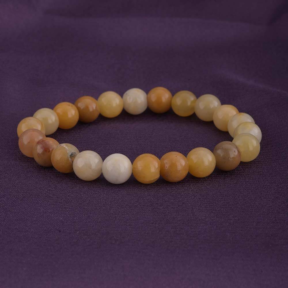 Elegant Yellow Jade Bead Bracelet : PMM04BR012