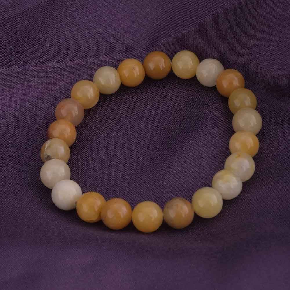 Elegant Yellow Jade Bead Bracelet : PMM04BR012