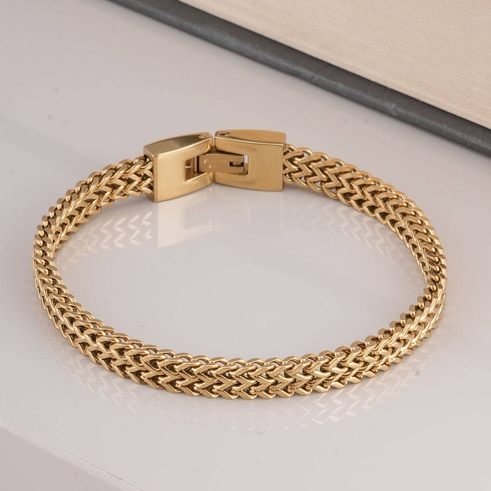 Palmonas Delicate Gold Chain Bracelet  For Mens - Waterproof & Anti-Tarnish : PMMSSBR259-G