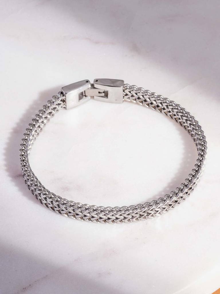 Delicate Silver Chain Bracelet For Mens - Waterproof & Anti-Tarnish : PMMSSBR262-S
