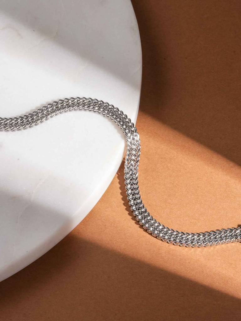 Delicate Silver Chain Bracelet For Mens - Waterproof & Anti-Tarnish : PMMSSBR262-S