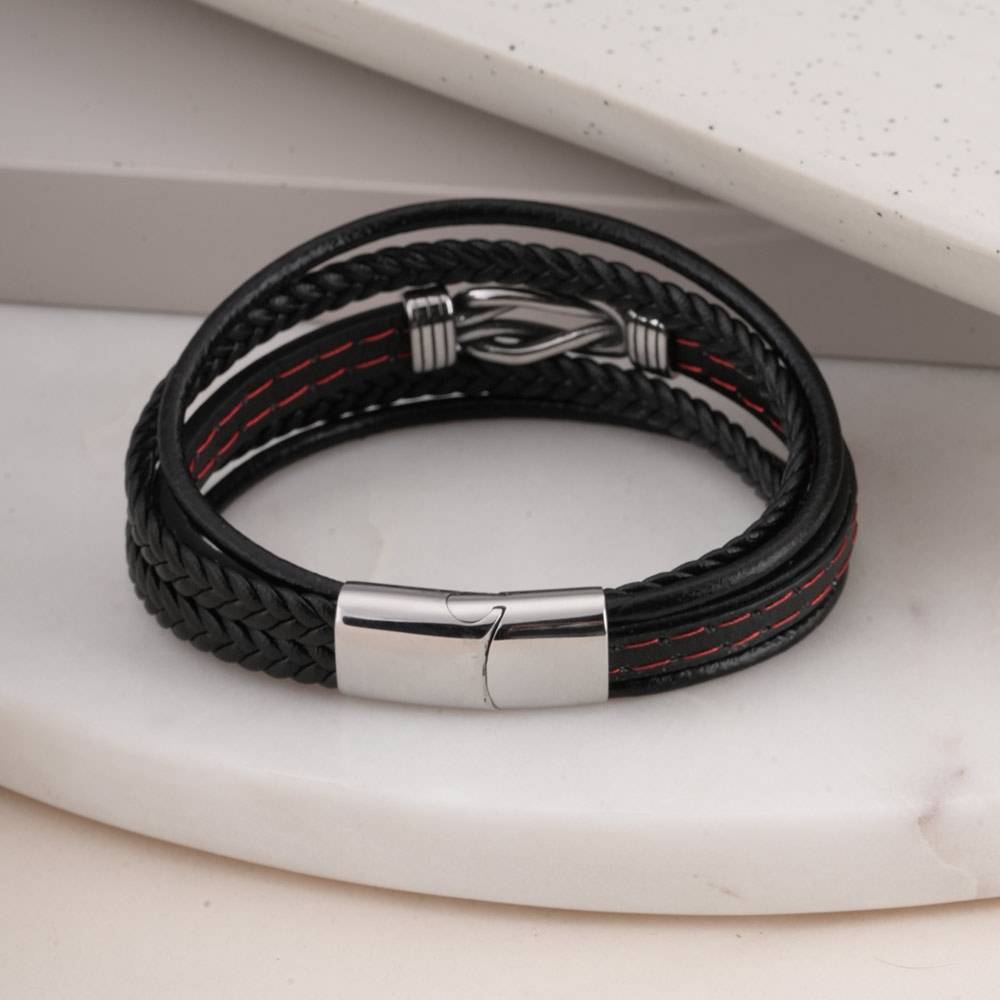 Palmonas Leather Wrap Bracelet For Mens - Waterproof & Anti-Tarnish : PMMSSBR291-S