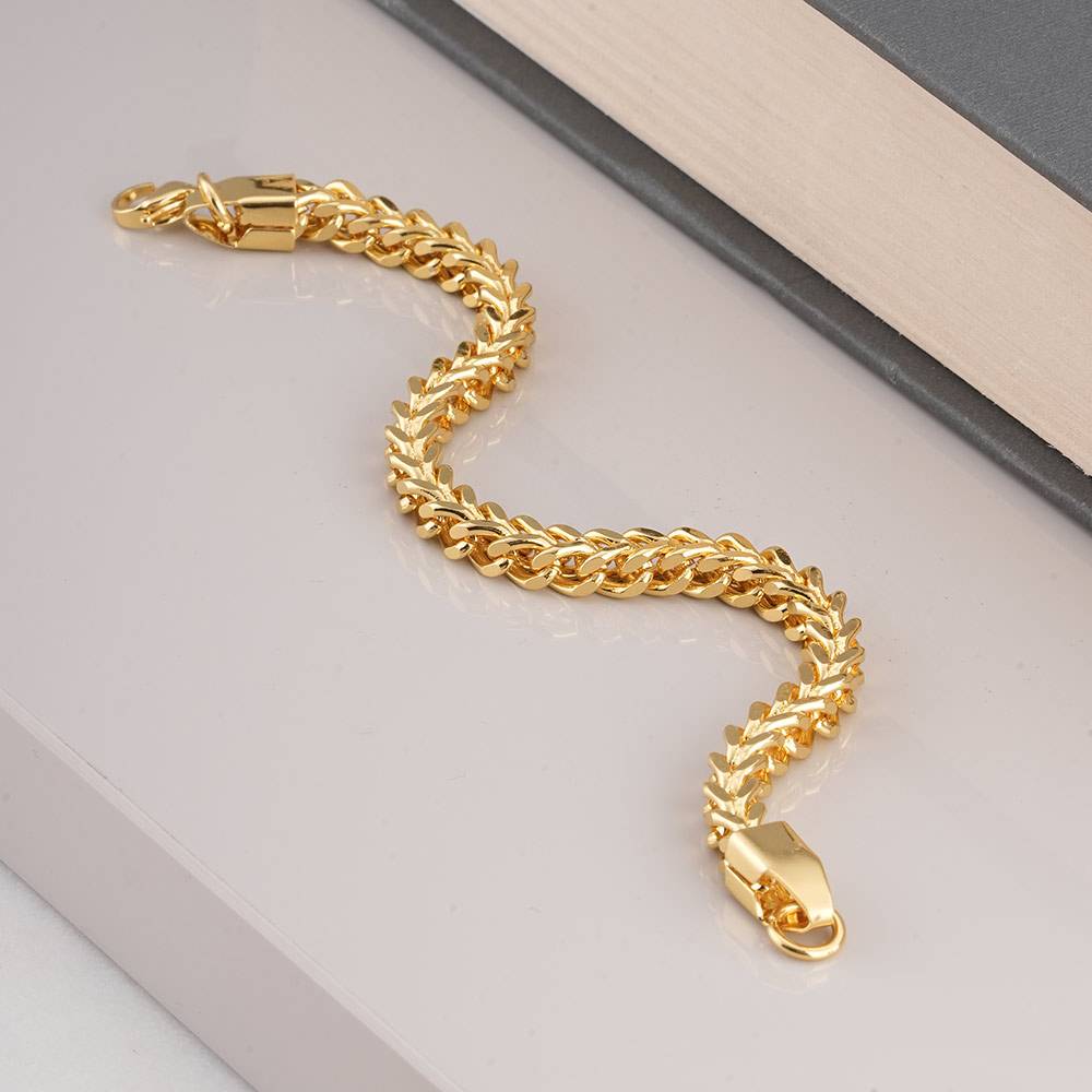 Palmonas Classic Gold Chain Bracelet For Mens - Waterproof & Anti-Tarnish : PMMSSBR301-G