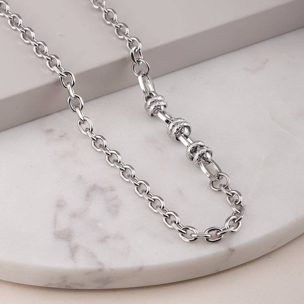 Palmonas Classic Silver Chain Necklace For Mens - Waterproof & Anti-Tarnish : PMMSSNC294-S