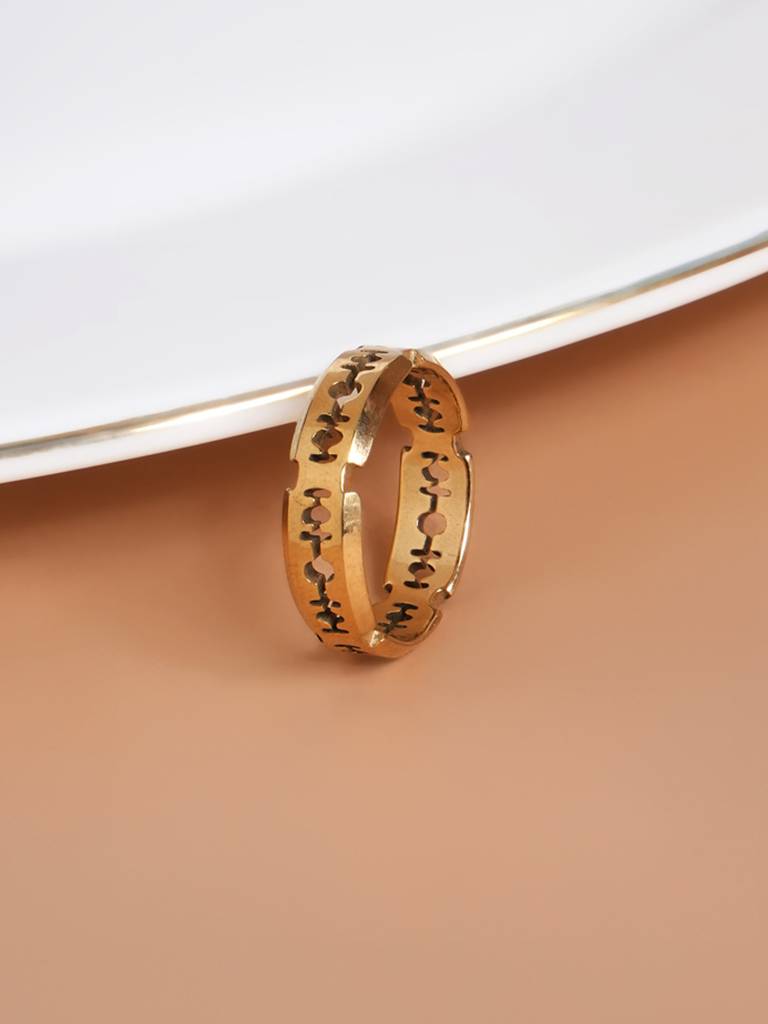 Gold Blade Ring For Mens : PMMSSRG474-G-6