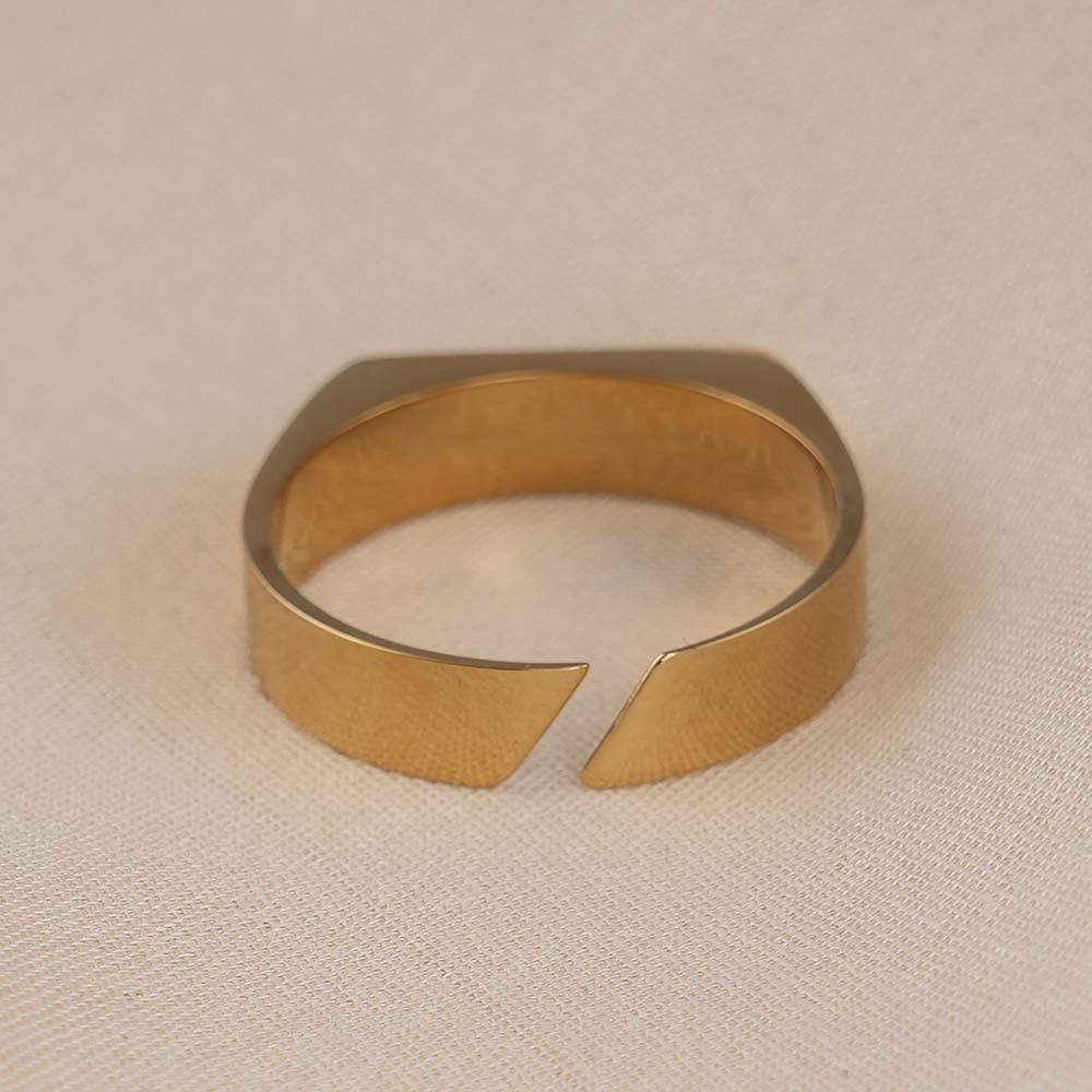 Palmonas Plain Gold Bar Ring For Mens - Waterproof & Anti-Tarnish : PMMSSRG495-G-A