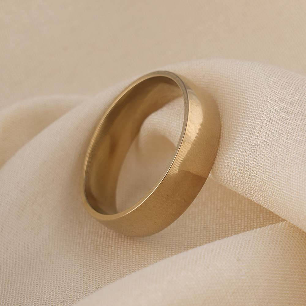 Palmonas Plain Gold Band Ring For Mens - Waterproof & Anti-Tarnish : PMMSSRG501-G-8