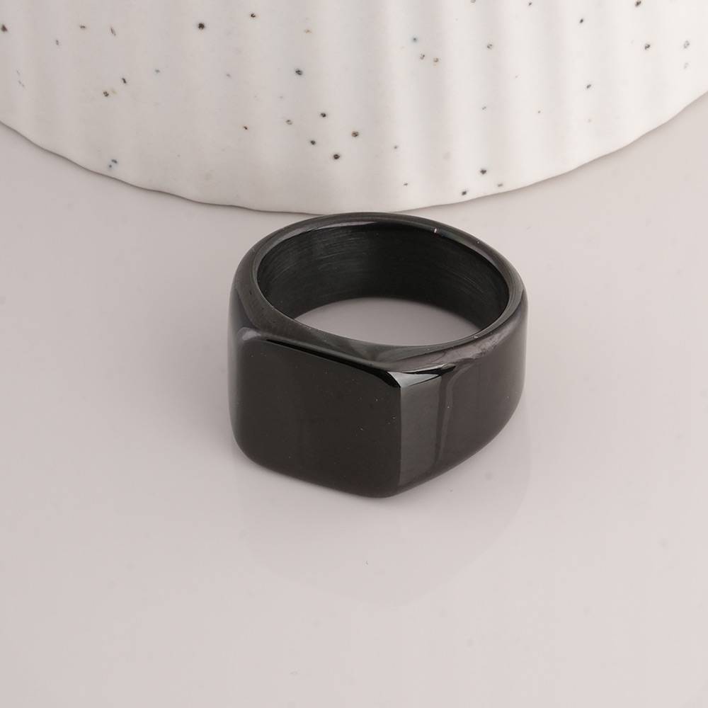 Palmonas Classic Square Ring For Mens  - Waterproof & Anti-Tarnish : PMMSSRG593-S-6