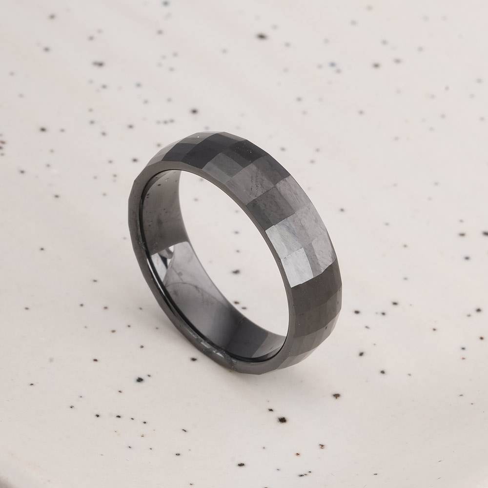 Palmonas Black Check Box Ring For Mens  - Waterproof & Anti-Tarnish : PMMSSRG607-S-6