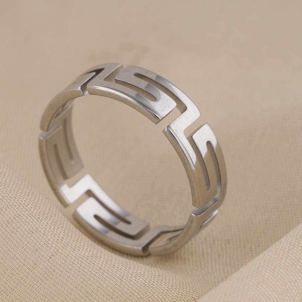 Palmonas Versace Style Silver Ring For Mens - Waterproof & Anti-Tarnish : PMMSSRG631-S-9