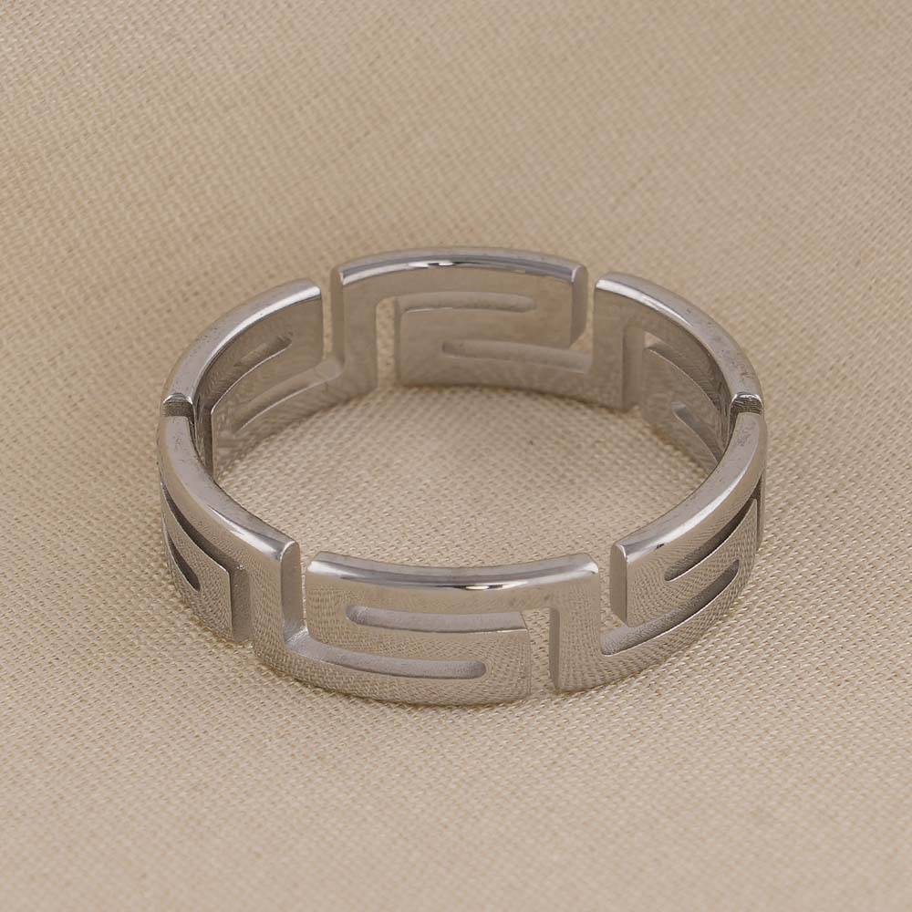 Palmonas Versace Style Silver Ring For Mens - Waterproof & Anti-Tarnish : PMMSSRG633-S-11