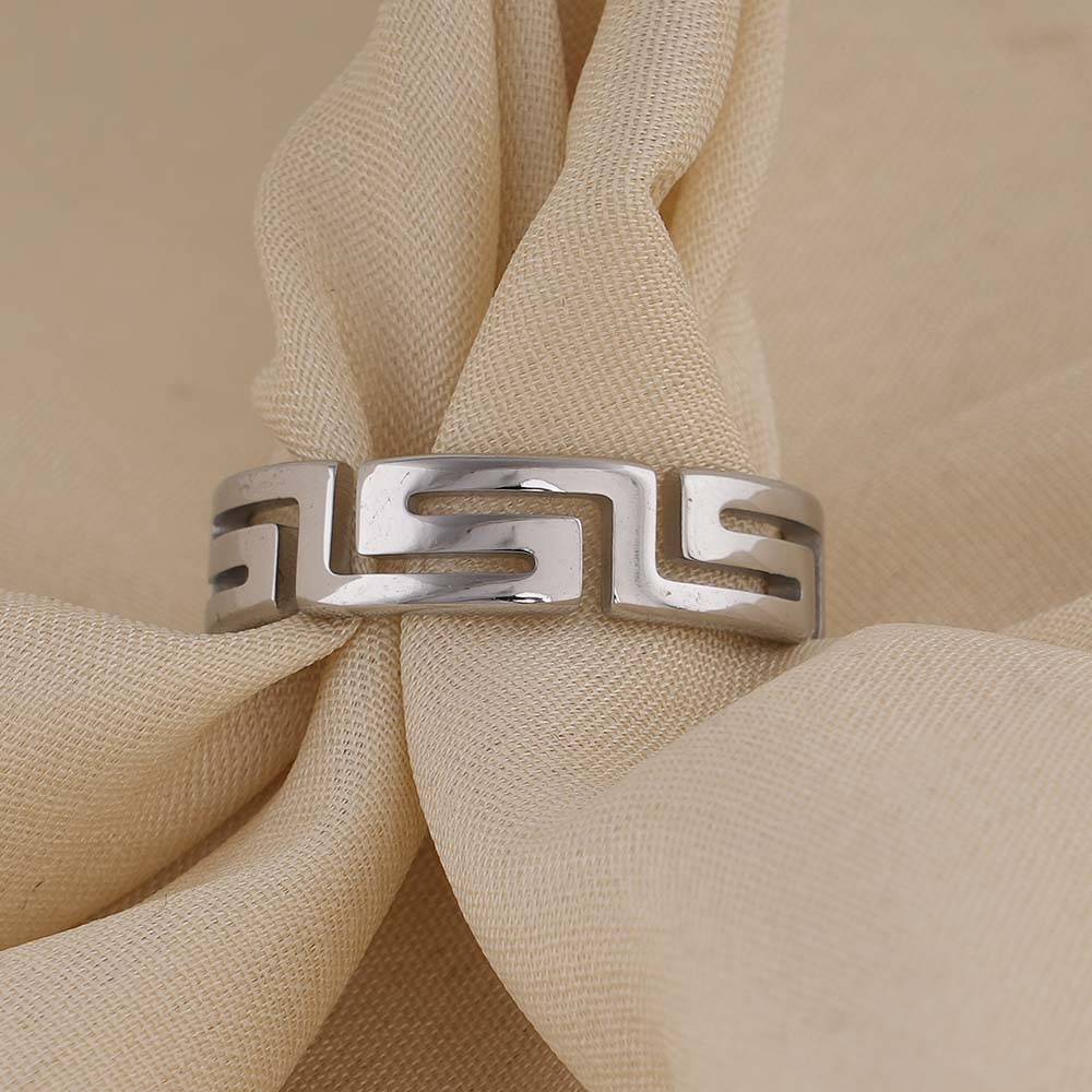 Palmonas Versace Style Silver Ring For Mens - Waterproof & Anti-Tarnish : PMMSSRG634-S-12