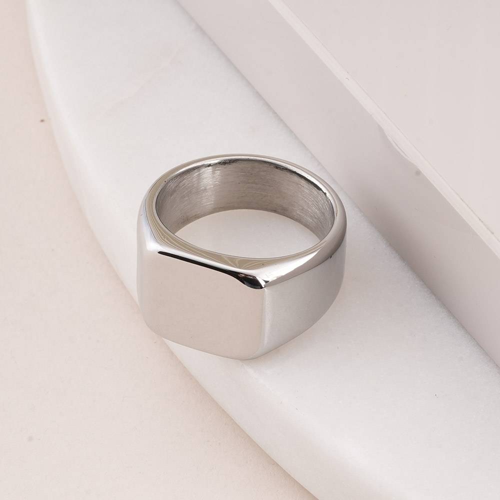 Palmonas Classic Square Ring For Mens  - Waterproof & Anti-Tarnish : PMMSSRG650-S-6