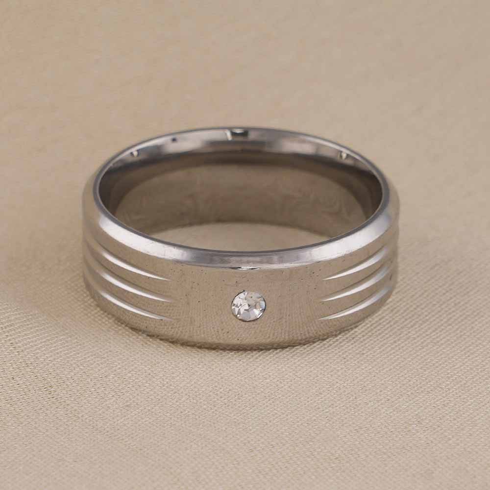 Palmonas Shiny Diamond Silver Ring For Mens- Waterproof & Anti-Tarnish : PMMSSRG657-S-6