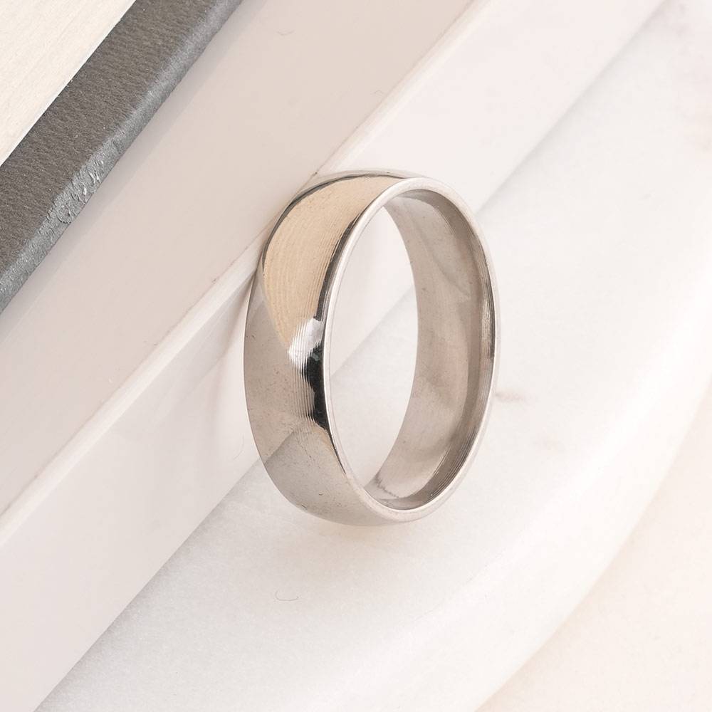 Palmonas Plain Silver Band Ring For Mens  - Waterproof & Anti-Tarnish : PMMSSRG713-S-6