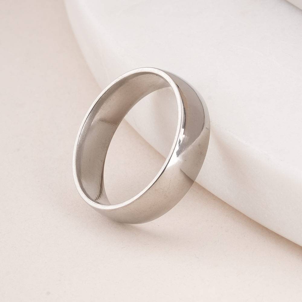 Palmonas Plain Silver Band Ring For Mens  - Waterproof & Anti-Tarnish : PMMSSRG713-S-6