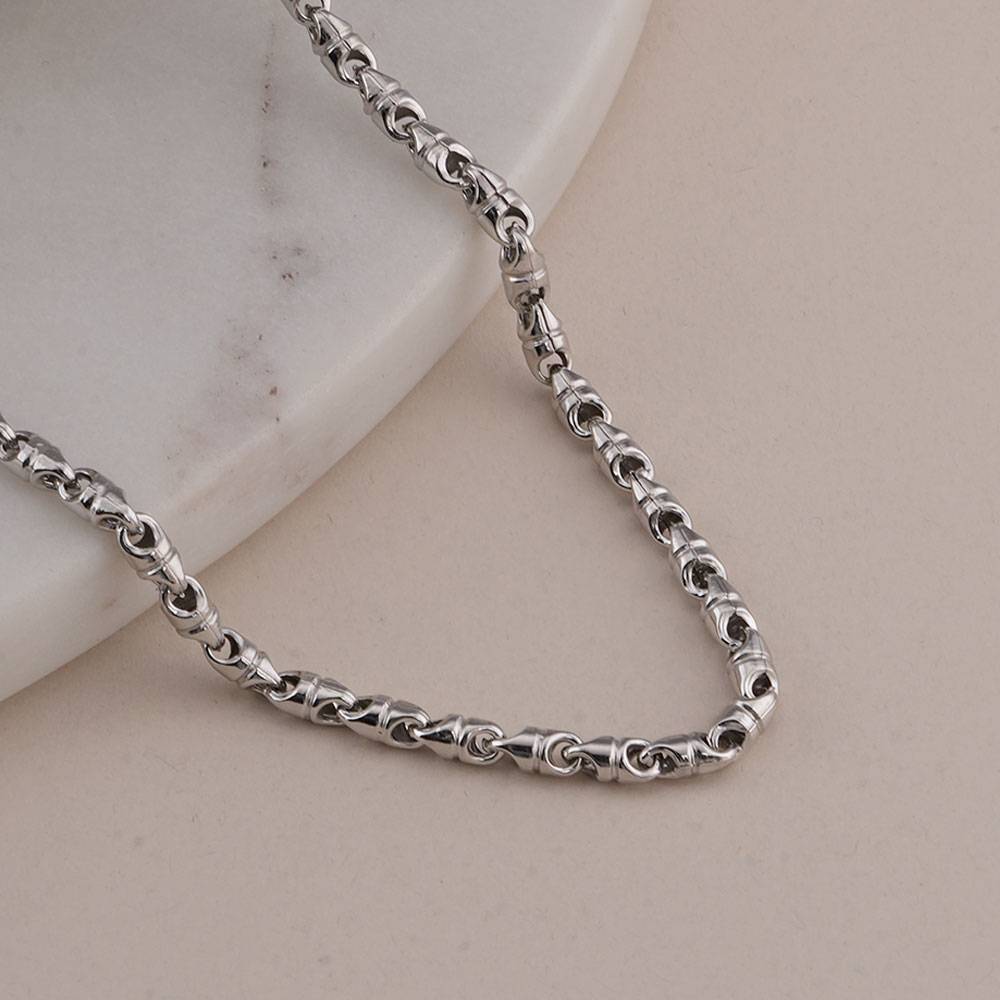 925 Sterling Silver Solid  Mariner Chain For Mens - Waterproof & Anti Tarnish : PMMSTNC313-S