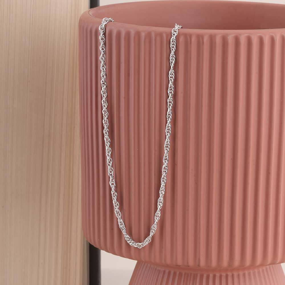 925 Sterling Silver Woven Chain For Mens - Waterproof & Anti Tarnish : PMMSTNC315-S