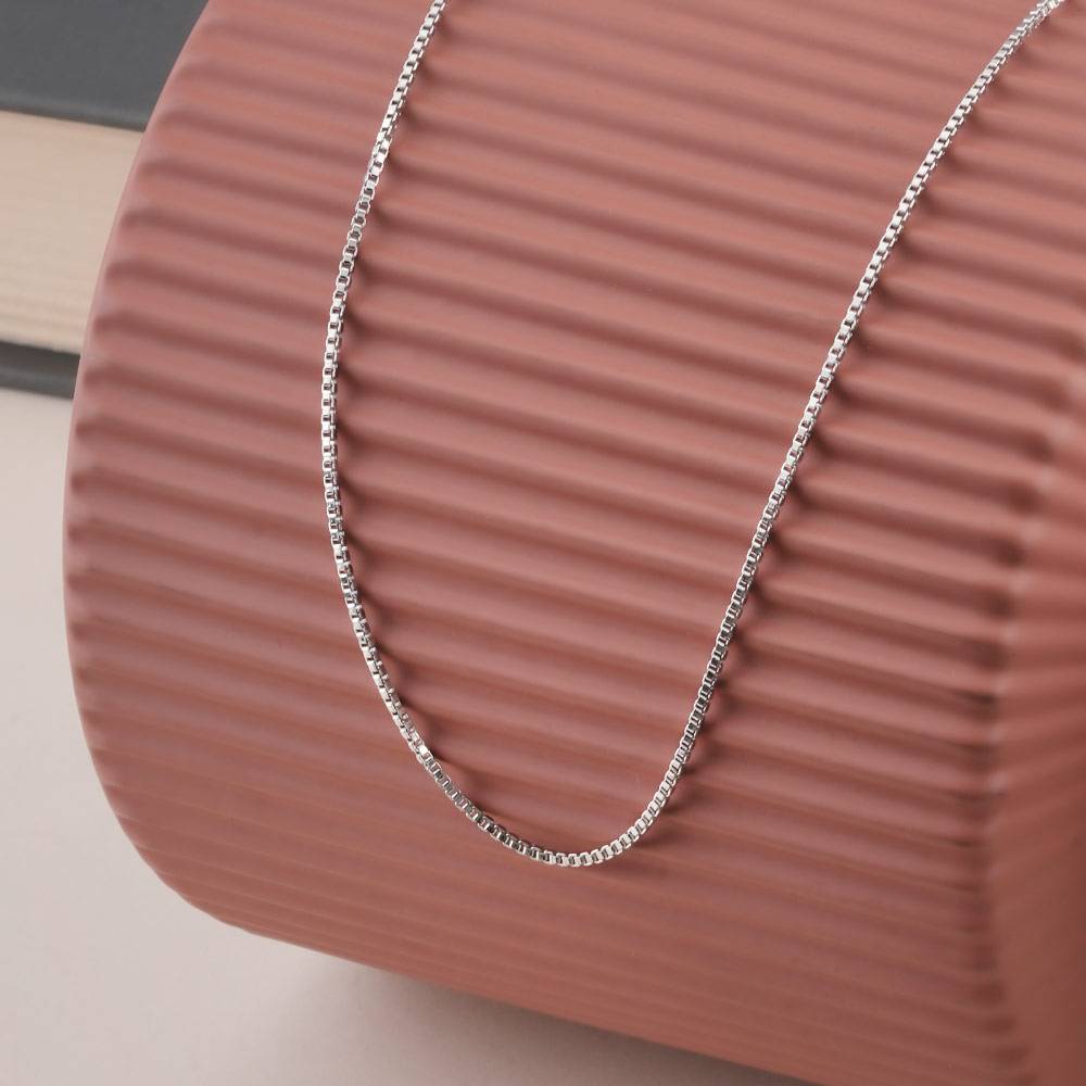 925 Sterling Silver Box Chain For Mens - Waterproof & Anti Tarnish : PMMSTNC316-S