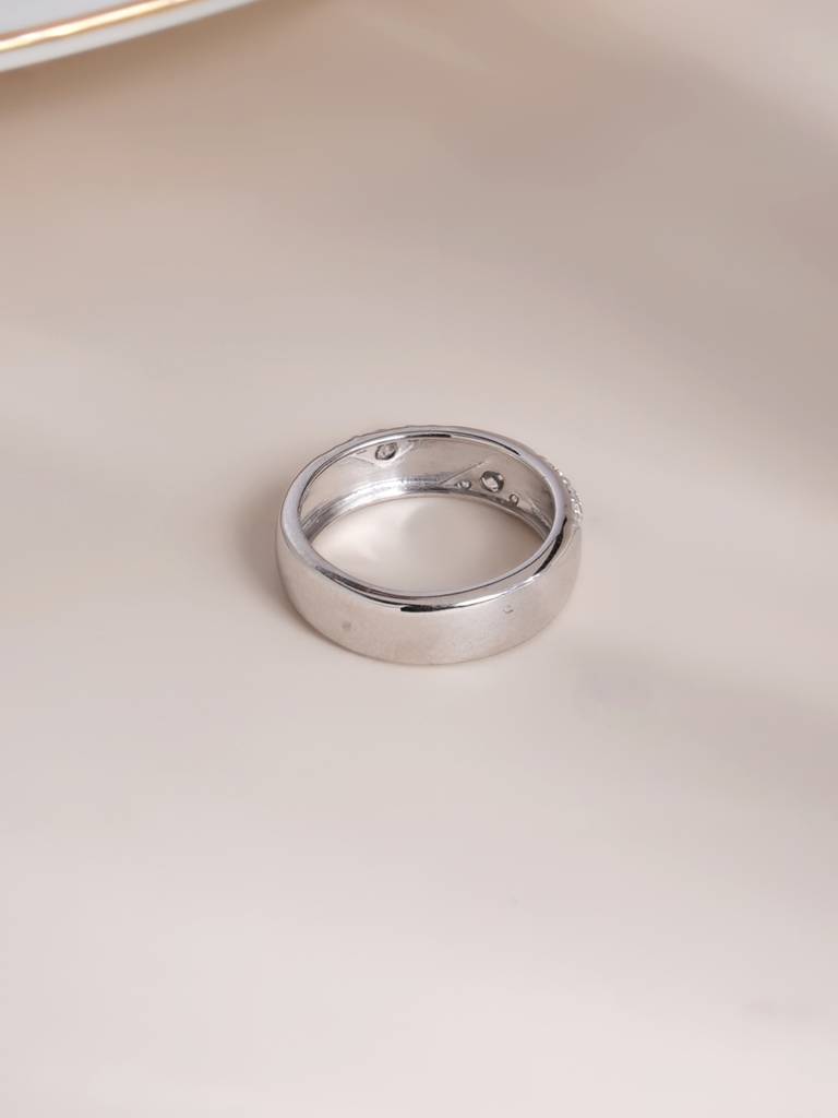 Triad Of Love 925 Silver Men'S Band For Mens : PMMSTRG755-S-8