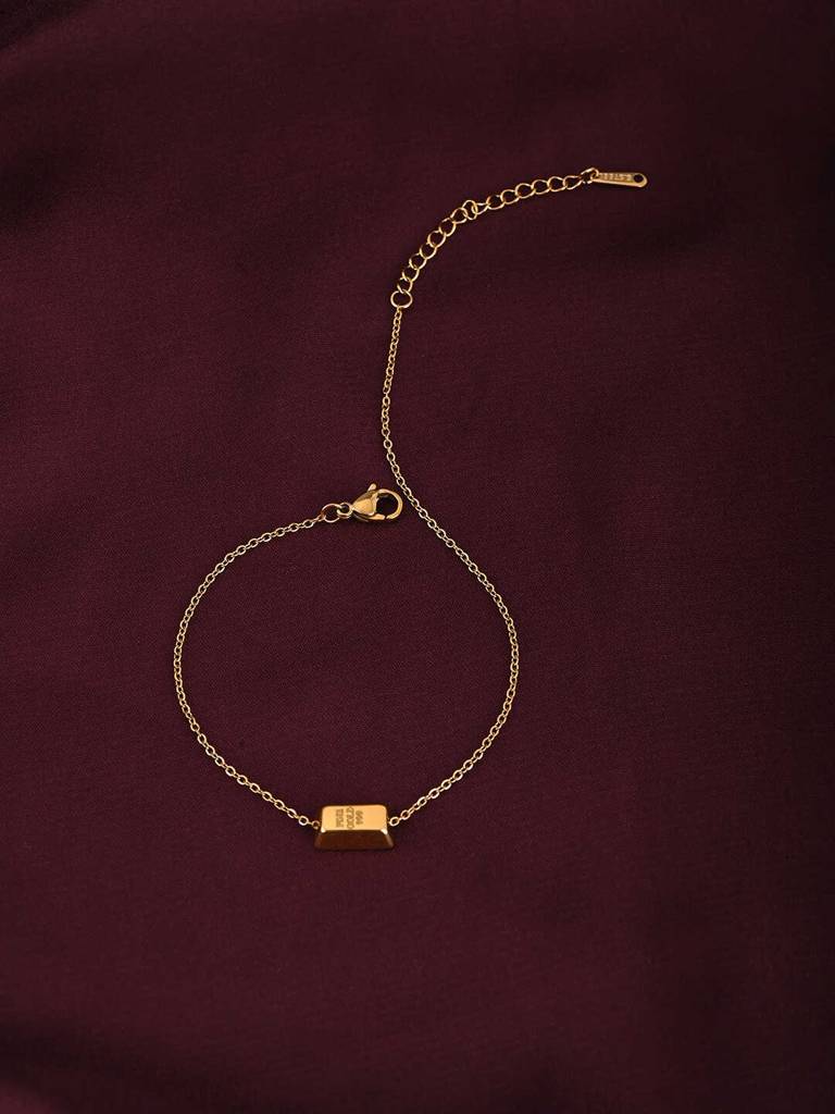 Gold Bar Anklet : PMW01AN002