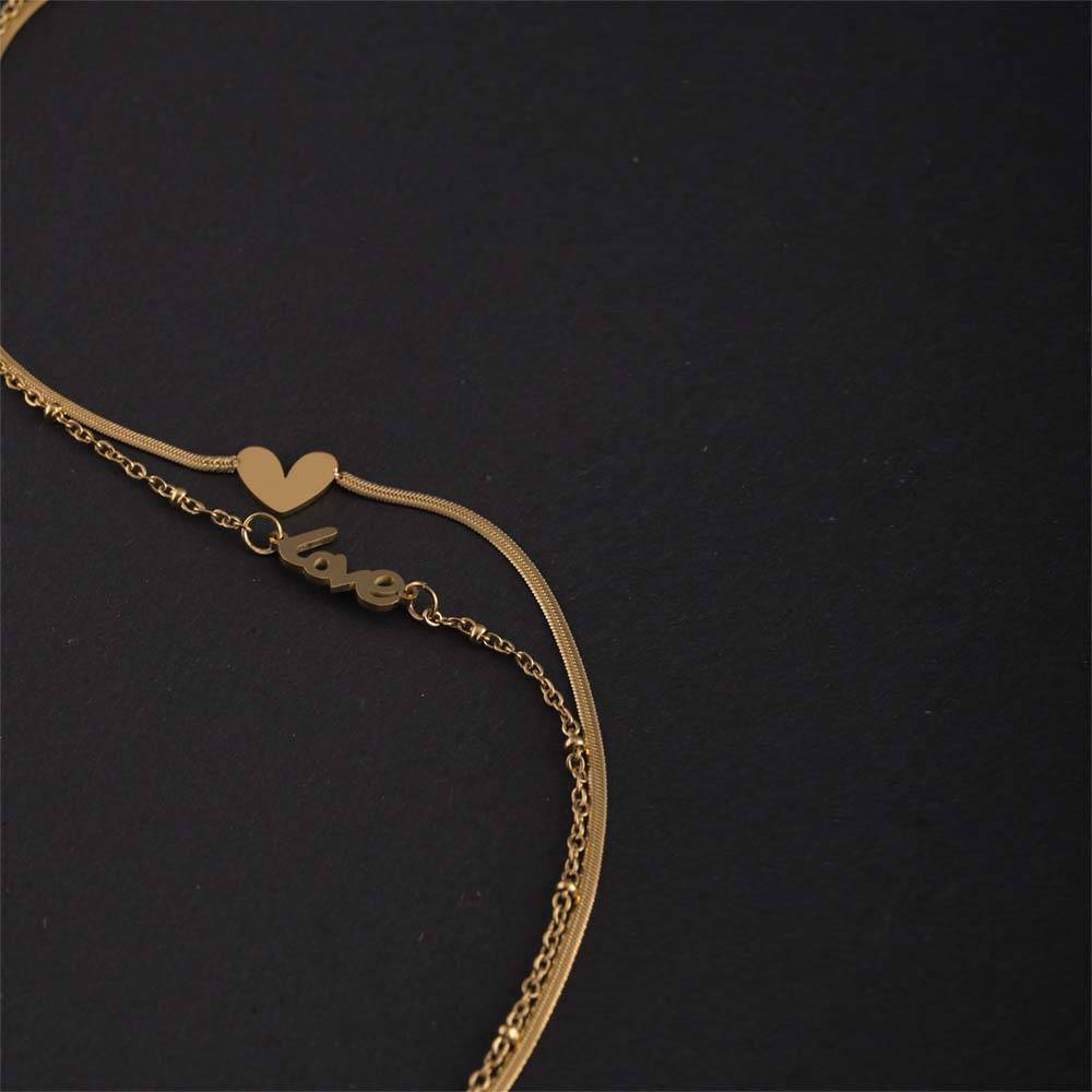Layered Love Anklet : PMW01AN003