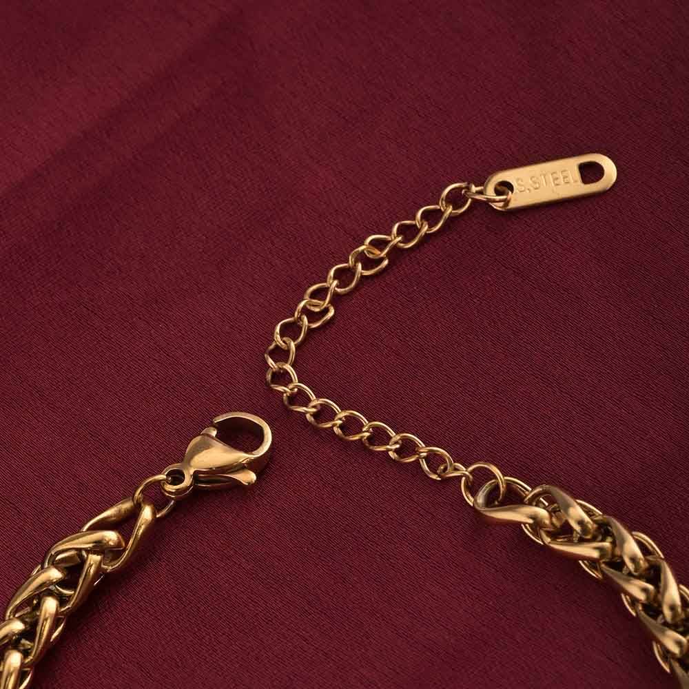 Gold Braided Chain Bracelet : PMW01BR019