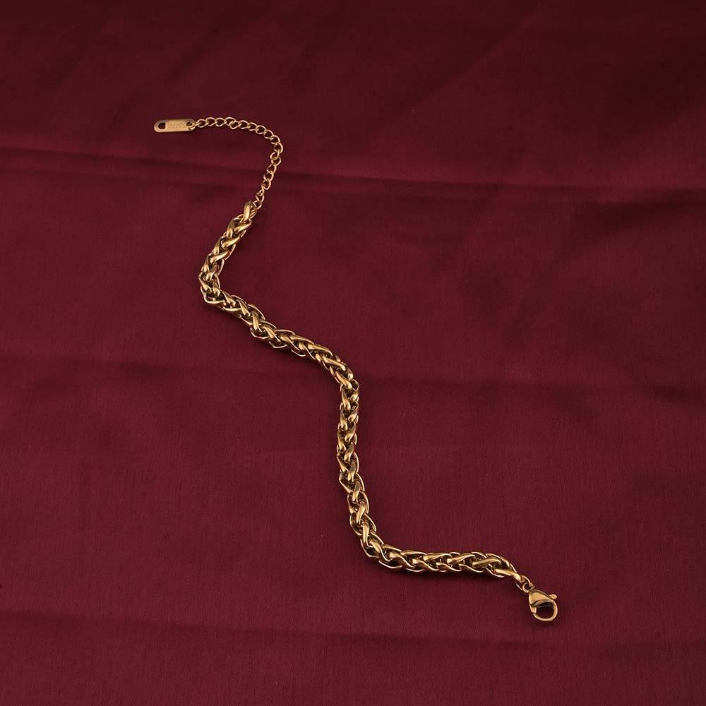Gold Braided Chain Bracelet : PMW01BR019