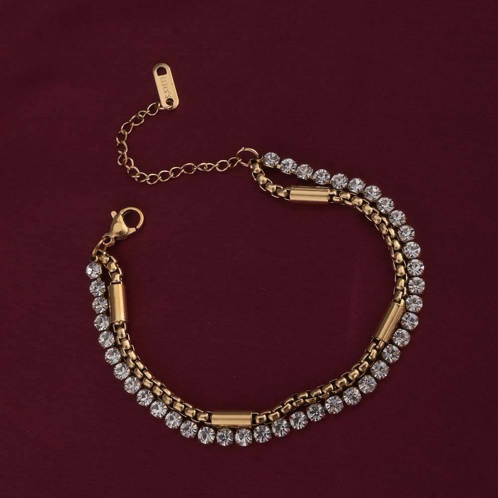 Gloden Glamour Double Layered Bracelet : PMW01BR021