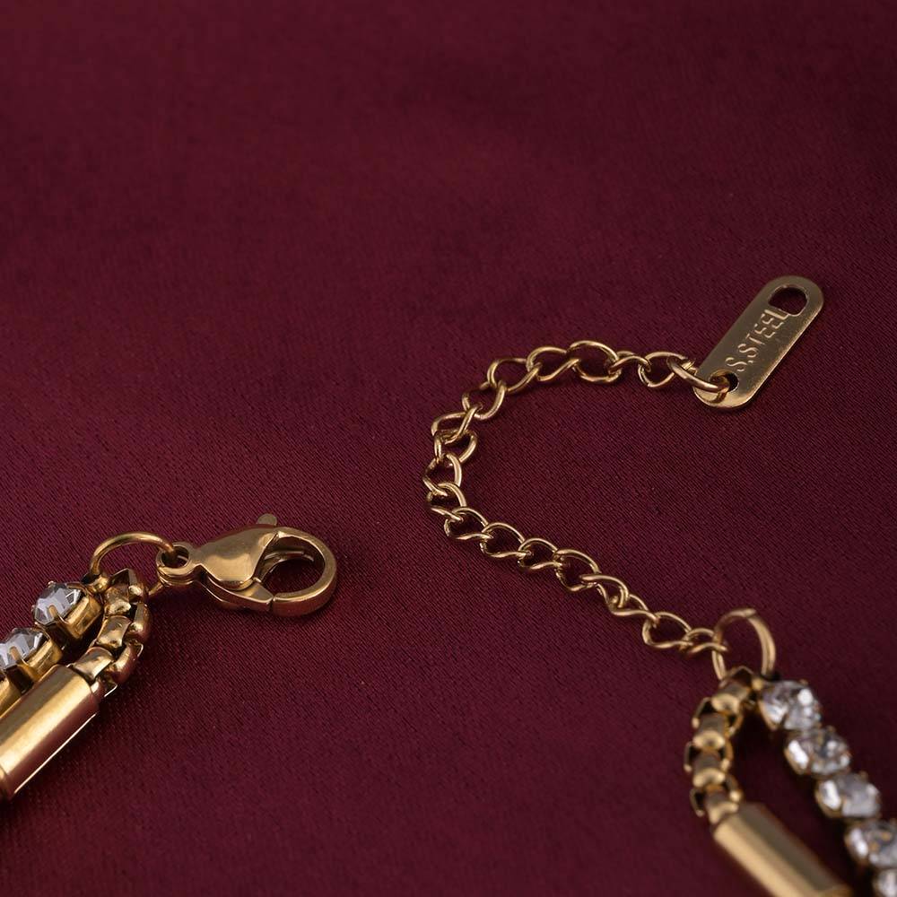Gloden Glamour Double Layered Bracelet : PMW01BR021