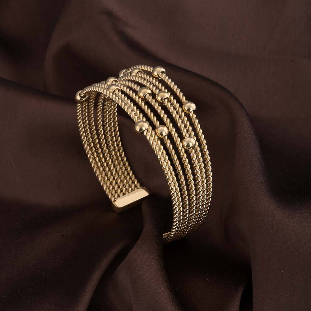 Sleek Gold Beaded Bracelet : PMW01BR032